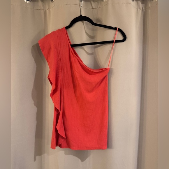 Nine West One-Shoulder Red Top - Picture 2 of 5